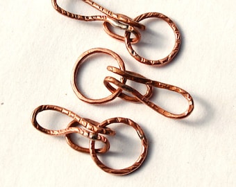 Hooked / Handmade Copper Hook and Eye Clasp Set / made when ordered