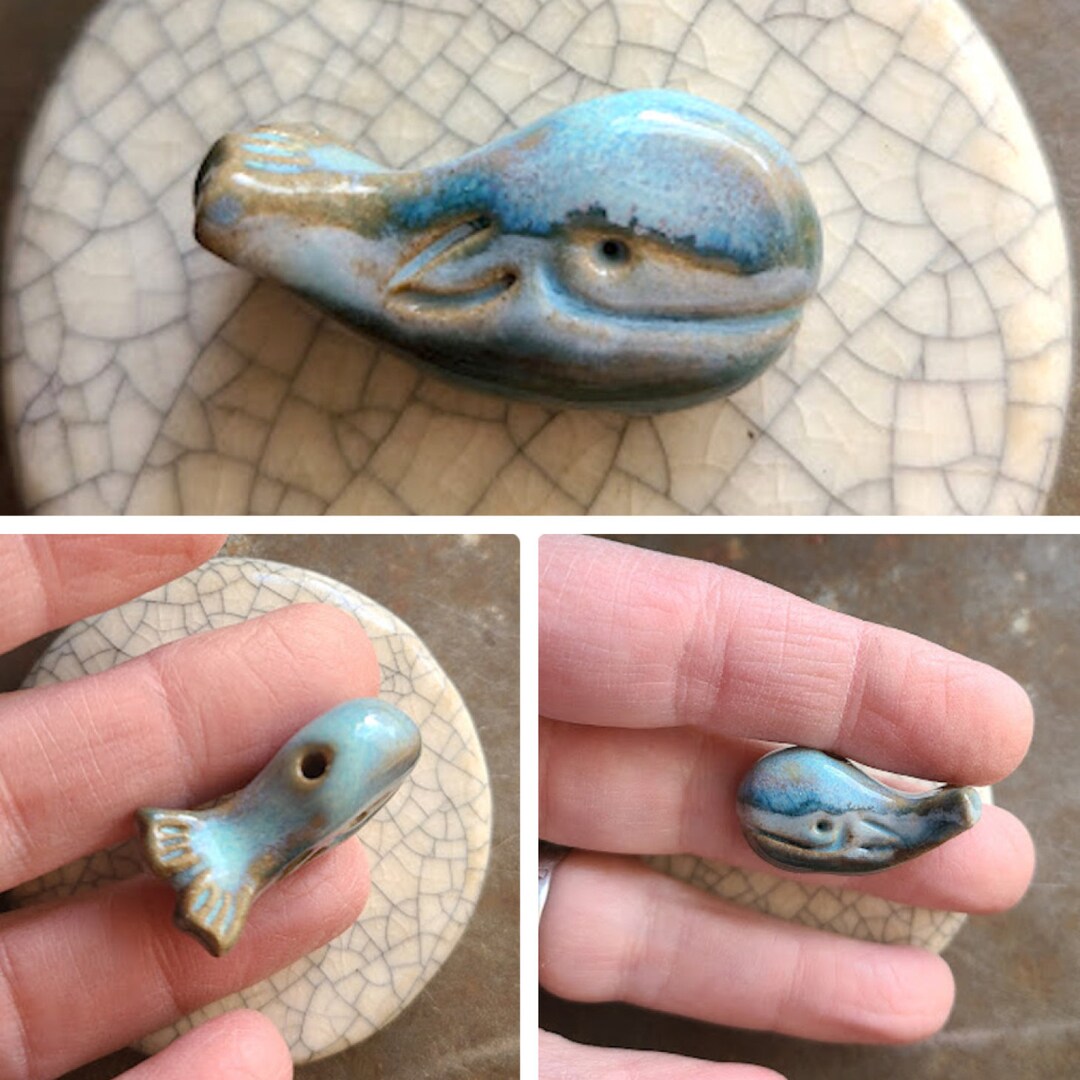 Happy Whale / Ceramic Whale Bead single Bead Preorder Etsy