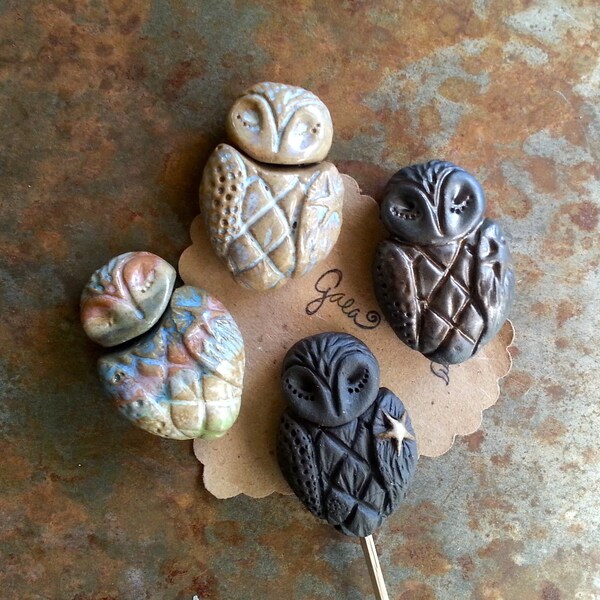 Star Wing Owl / Ceramic Bead Pre-Order - Made To Order