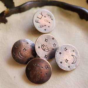 Handmade Loop Back Copper Shank Buttons