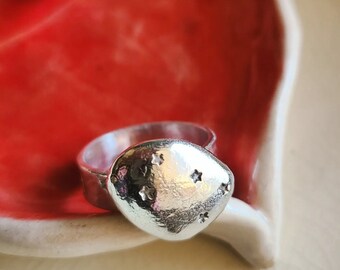 Starry Sky / Adjustable Silver Ring
