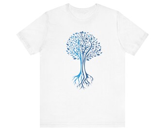 Camiseta de Árbol azul, camiseta de hombre, camiseta de naturaleza, diseño único de un Árbol,  men's t-shirt,  Forest T-shirt,  gift t-shirt