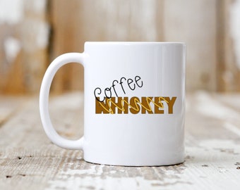 Coffee and Whiskey Coffee Mug. Great gift or gag for the office.