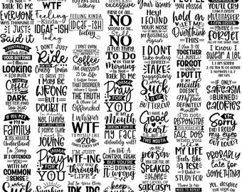 Sarcastic Quotes SVG Bundle: Funny Mom Life Designs (Digital Download