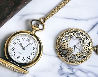 Steam Punk Watch Necklace | Pocket Watch Pendant Necklace | Vintage Watch Necklace | Steam Punk Necklace | Punk Necklace | Handmade Necklace