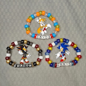 Sonic and Shadow The Hedgehog and Tails Kandi Bracelets
