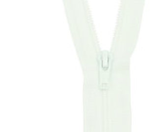 YKK Nylon Jacket Coil Separating Zipper 24 inch White