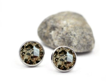 Leopard Print Silver Stud Earrings, Animal Print Jewlery, Hypoallergenic Silver Posts, Gift for Her