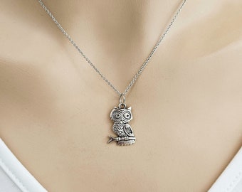 Silber Eule Charm Halskette, jeden Tag Minimalist Schmuck für Frauen, Tween Teen Mädchen Geschenk