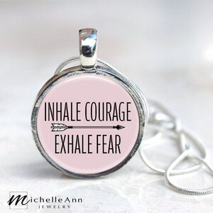 Motivational Quote Necklace, Pendant Jewelry, Keychain Key Ring Gift for Her image 1
