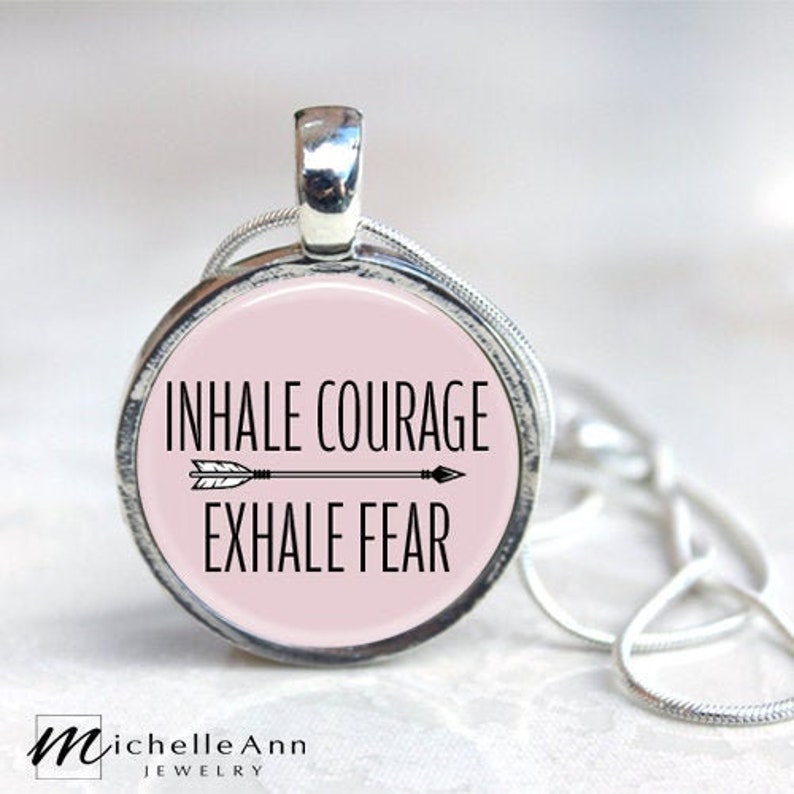 Motivational Quote Necklace, Pendant Jewelry, Keychain Key Ring Gift for Her image 1