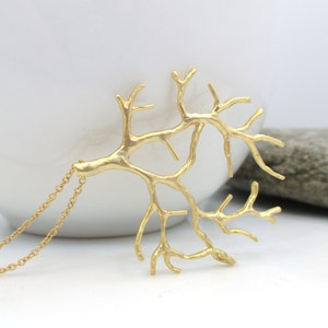 Gold Branch Layering Necklace, Nature Inspired Modern Jewelry, Gift for Her image 2