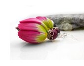 Polymer Clay Earrings, Tulip Earrings.Pink Purple Earrings - TULA