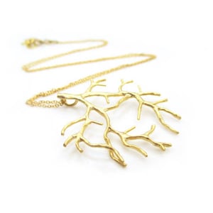 Gold Branch Layering Necklace, Nature Inspired Modern Jewelry, Gift for Her image 1