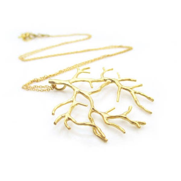 Gold Branch Layering Necklace, Nature Inspired Modern Jewelry, Gift for Her