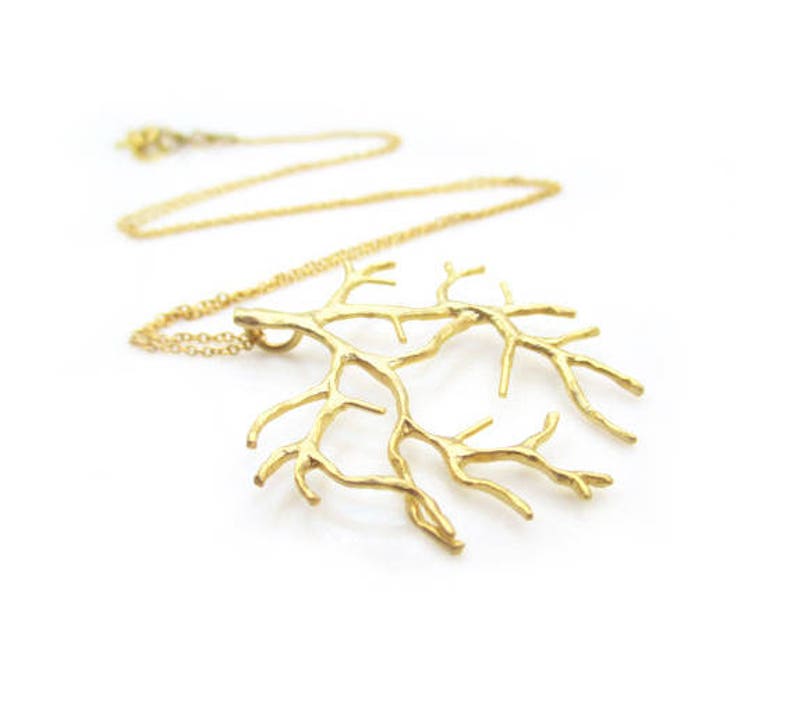 Gold Branch Layering Necklace, Nature Inspired Modern Jewelry, Gift for Her image 1