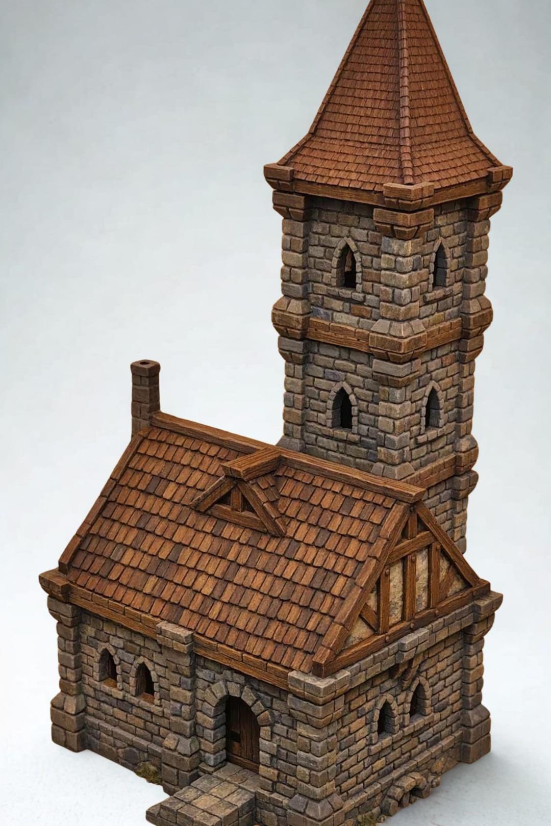 Pathfinder Tower Medieval Church and Tower 3D Printed Terrain D&D Pathfinder Fantasy ...