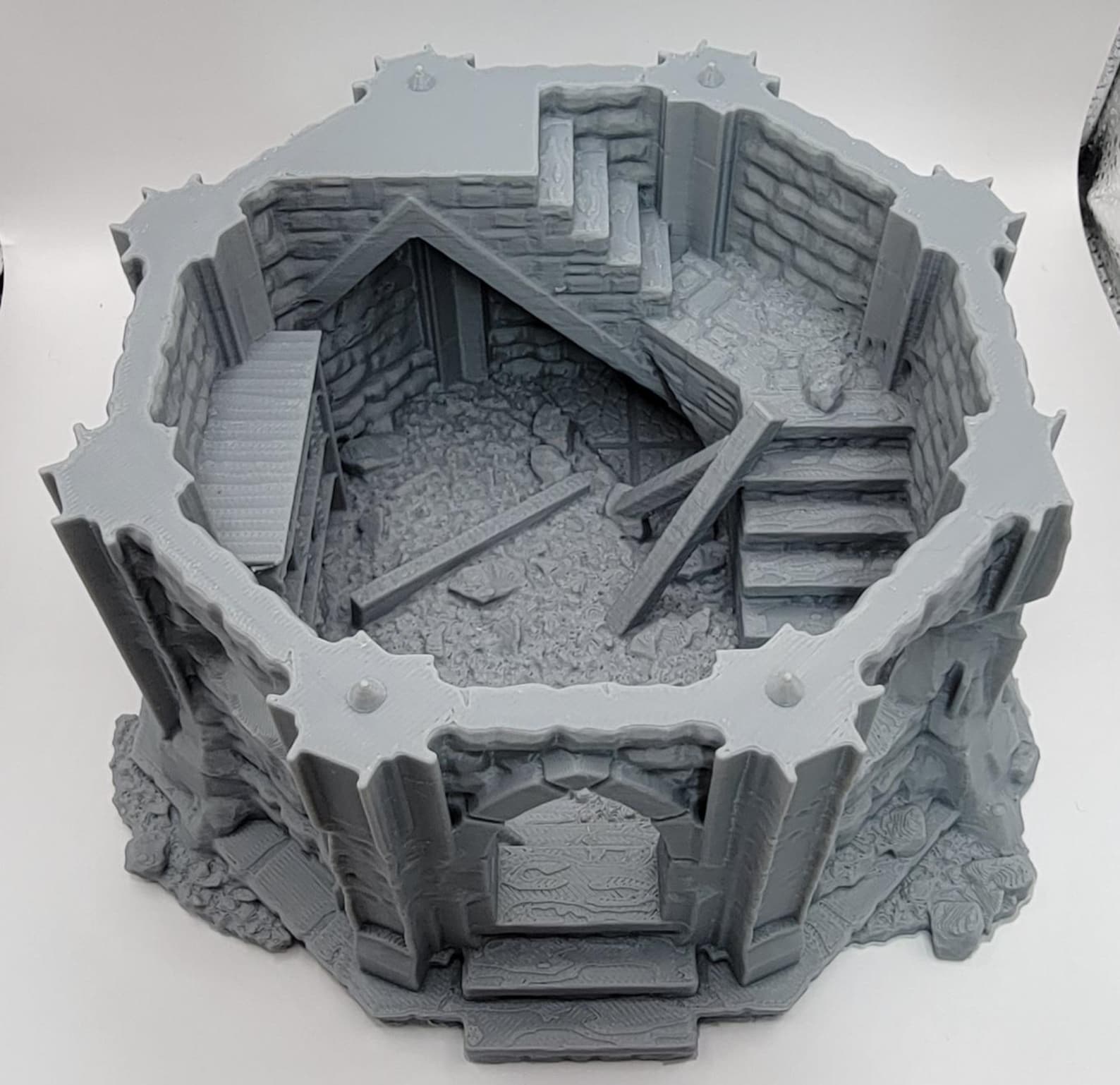 Pathfinder Tower Battle Damaged Wizard Tower 6 Level Modular 3D Printed Terrain D&D ...