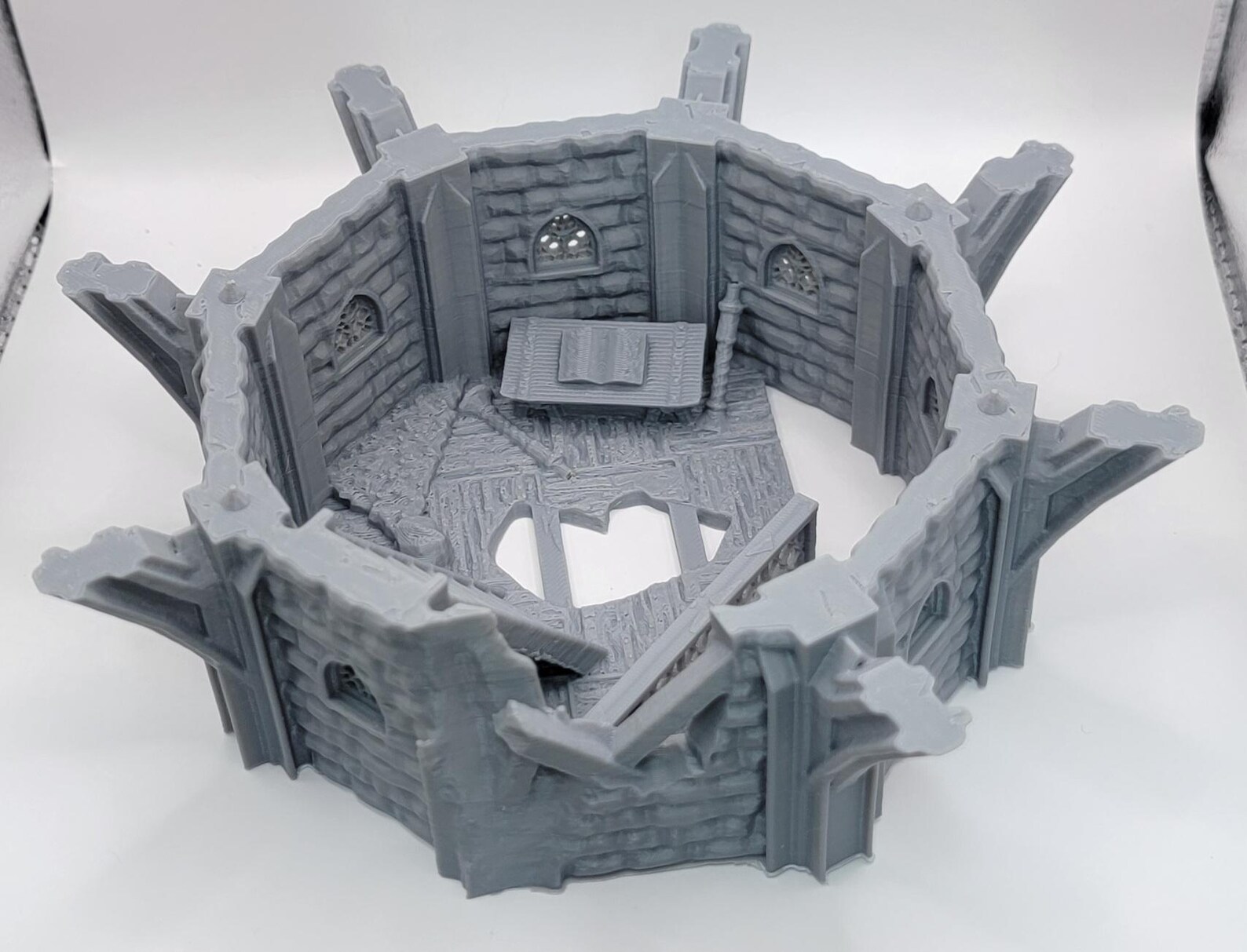 Pathfinder Tower Battle Damaged Wizard Tower 6 Level Modular 3D Printed Terrain D&D ...