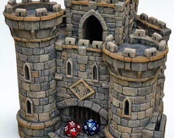 Dice Fortress Castle Dice Tower 3D Printed Terrain D&D Pathfinder Tabletop RPG
