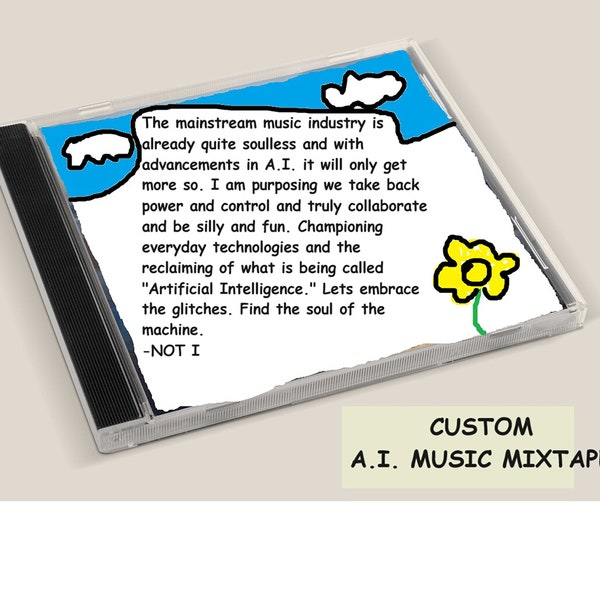 Original AI Music Mixtape - Custom CD Music + Art + Jewel Case, - FREE Shipping Compact Disk Playlist Great for Gifts!