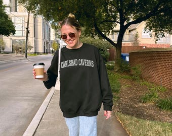 Carlsbad Caverns Crewneck: National Park Sweatshirt - Cave and Bat Print