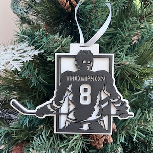 Personalized Hockey Player Christmas Ornament