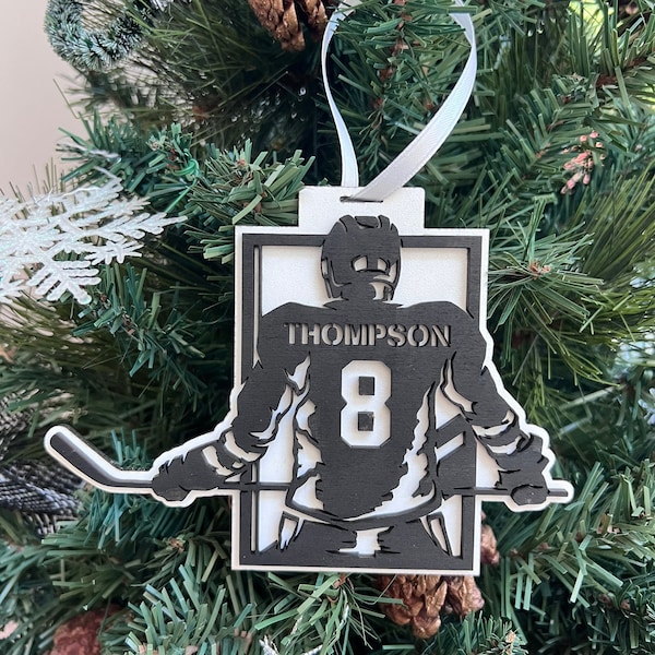 Décoration de Noël personnalisée pour joueur de hockey