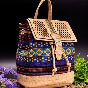 Mochila de corcho Bolso de corcho para mujer, bolso de corcho, bolso vegano, materiales naturales, bolso ecológico, bolso de piel, bolso con estampado de corcho natural