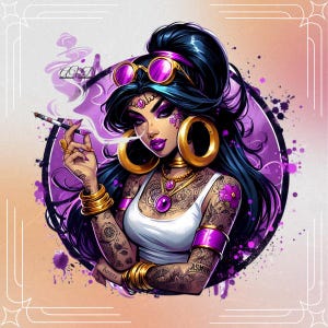 Jasmine Punk Rock Graphic, Clipart Images, Graphics and Artwork, Punk/Rock Aesthetic, PNG Jasmine Images, Transparent Graphic