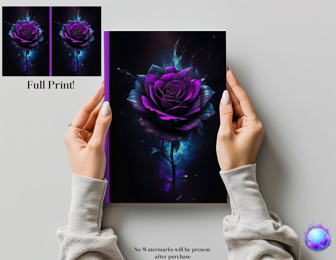 Gothic Purple Rose Journal Cover | Sublimation Digital Files (digital ...