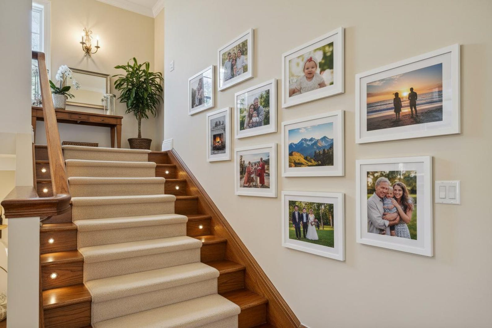 9-piece Stair Wall Photo Frame Set – Modern Gallery Wall for Living ...