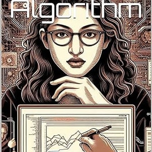 May include: A book cover illustration featuring a woman with brown hair and glasses looking at a computer screen. The screen shows a line graph. The title of the book is "The Algorithm" and the author is "Richard Aragon".