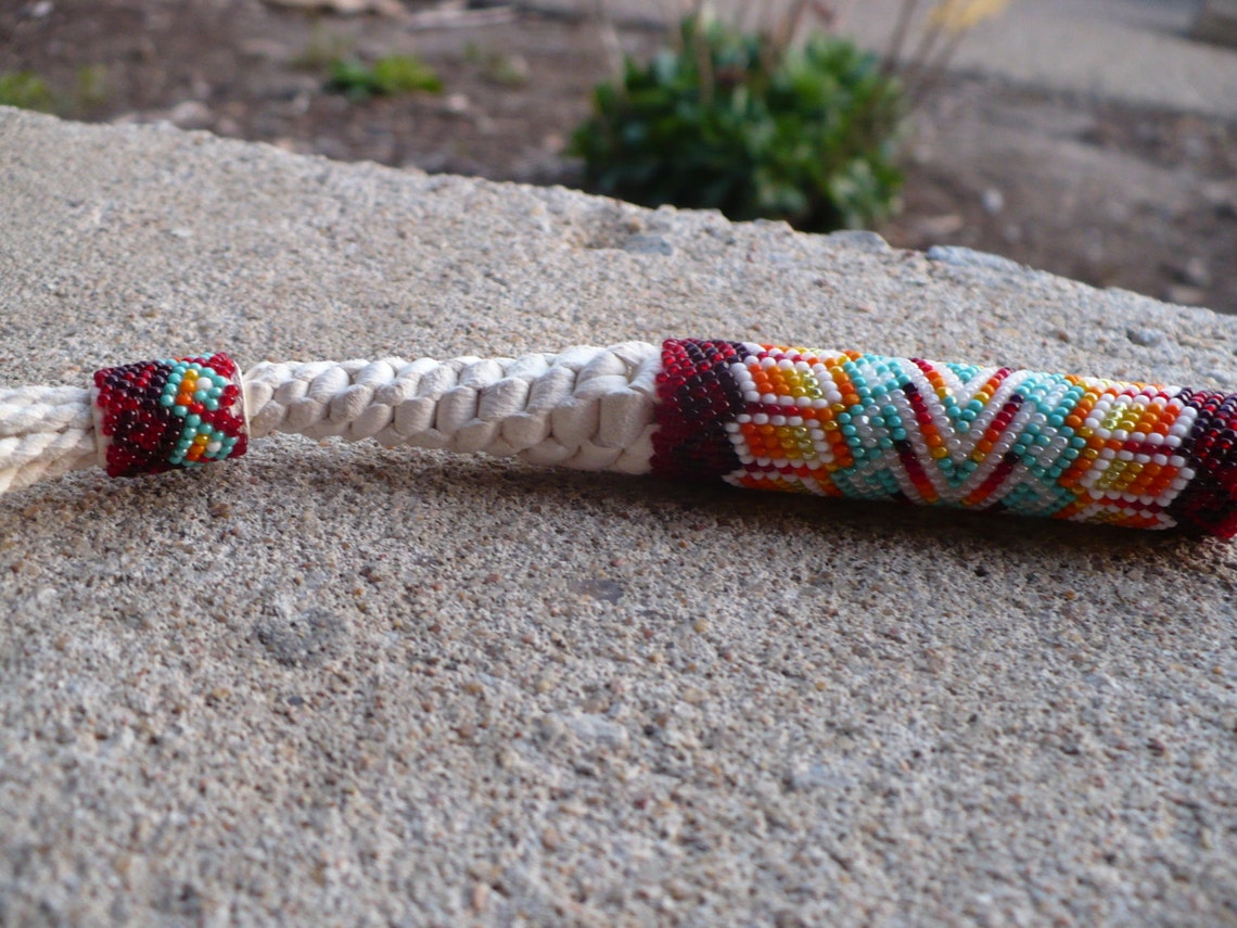 Peyote stitch beaded keychain Native American Indian handmade Etsy