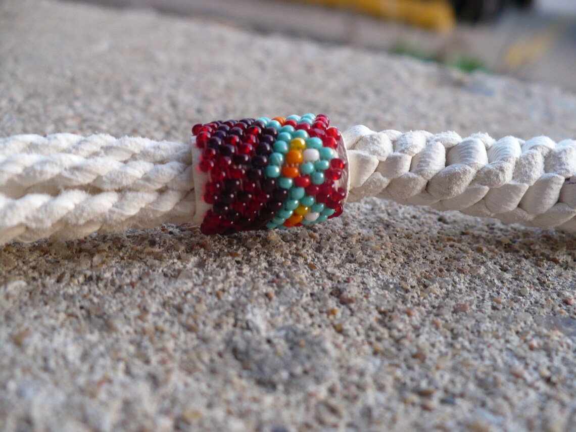 Peyote stitch beaded keychain Native American Indian handmade Etsy