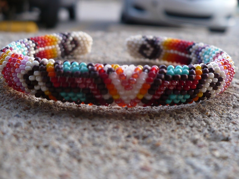 Peyote stitch beaded bracelet Native American beadwork Etsy