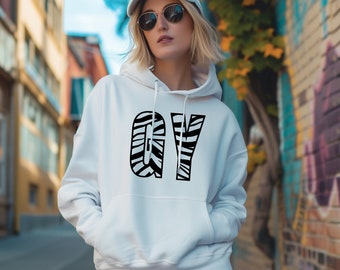Custom Zebra Print Hoodie for Her - Personalised Name & Number Sweatshirt - Perfect Christmas Gift