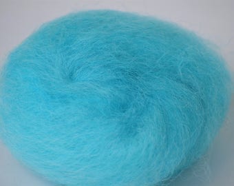 Turquoise, Longwool Cross Wool Roving, 3/4 oz