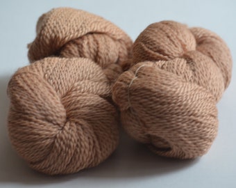 Rosey Tan Farm Grown, Millspun Longwool Yarn, Naturally Dyed, set of 2 skeins