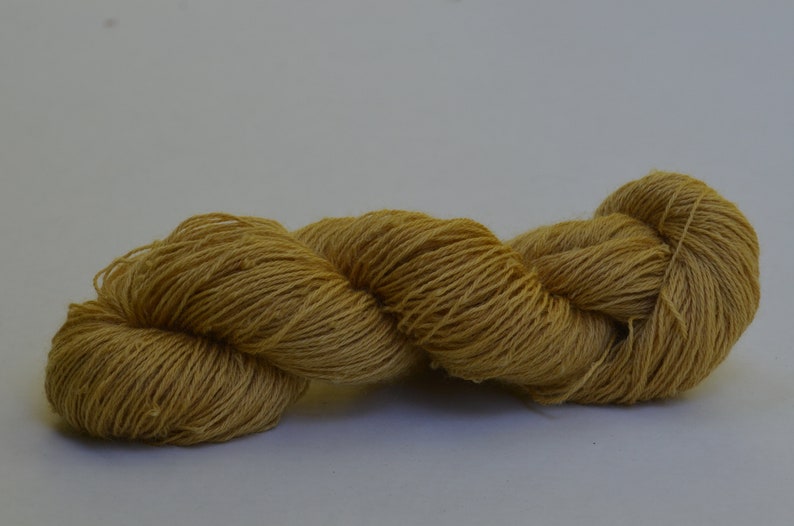 Marigold Naturally-Dyed Farm Grown, Millspun Longwool Fingering 3-Ply Yarn image 4