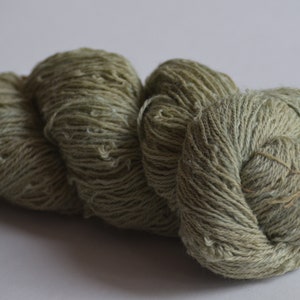 Sage Green, Millspun Longwool Fingering 3-Ply Yarn, Naturally Dyed