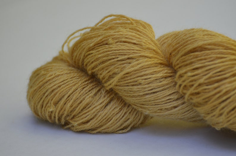 Marigold Naturally-Dyed Farm Grown, Millspun Longwool Fingering 3-Ply Yarn image 2