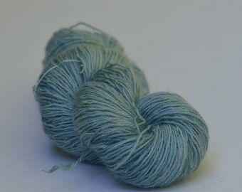 Light Indigo Naturally-Dyed Farm Grown, Millspun Longwool Fingering 3-Ply Yarn