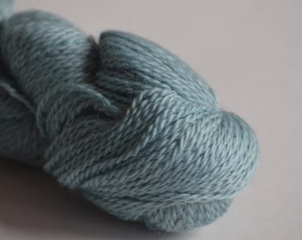 Light Blue v4. Farm Grown, Millspun Longwool II Worsted Yarn, Naturally Dyed