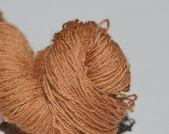 Light Brown Naturally-Dyed Farm Grown, Millspun Longwool Fingering 3-Ply Yarn