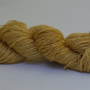 Marigold Naturally-Dyed Farm Grown, Millspun Longwool Fingering 3-Ply Yarn image 3