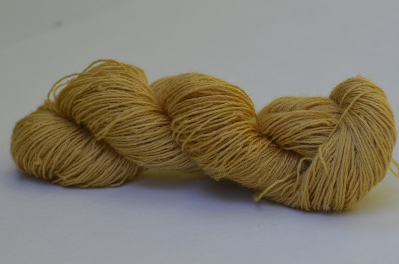 Marigold Naturally-Dyed Farm Grown, Millspun Longwool Fingering 3-Ply Yarn image 3