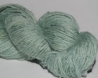 Light Aqua Naturally-Dyed Farm Grown, Millspun Longwool Fingering 3-Ply Yarn