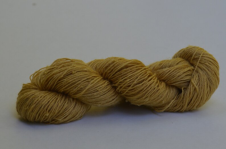 Marigold Naturally-Dyed Farm Grown, Millspun Longwool Fingering 3-Ply Yarn image 6