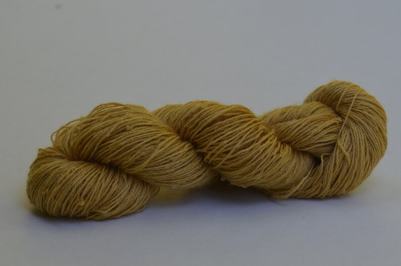 Marigold Naturally-Dyed Farm Grown, Millspun Longwool Fingering 3-Ply Yarn image 7